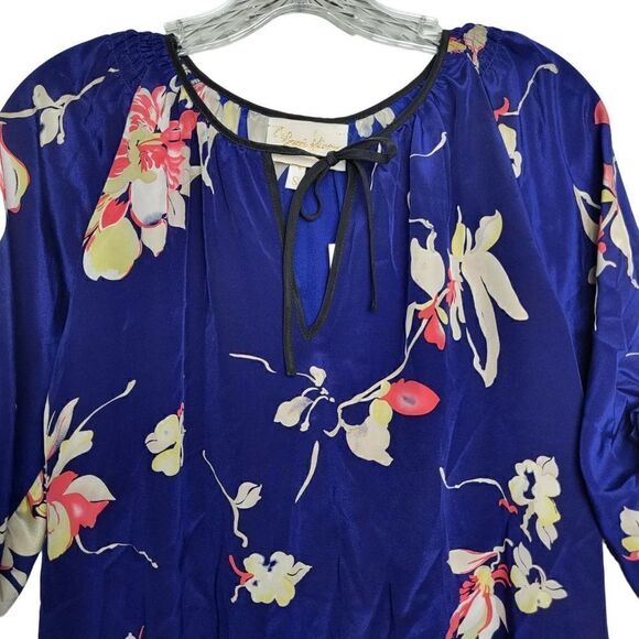 Yumi Kim 100% Silk Joey Blue Floral Blouse Size Small - Picture 4 of 11